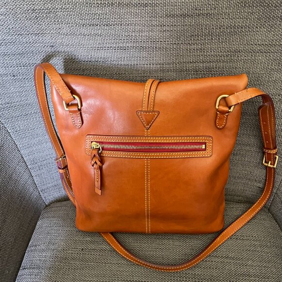 Dooney & Bourke Chestnut Leather Florentine Crossbody Bag - Picture 2 of 16